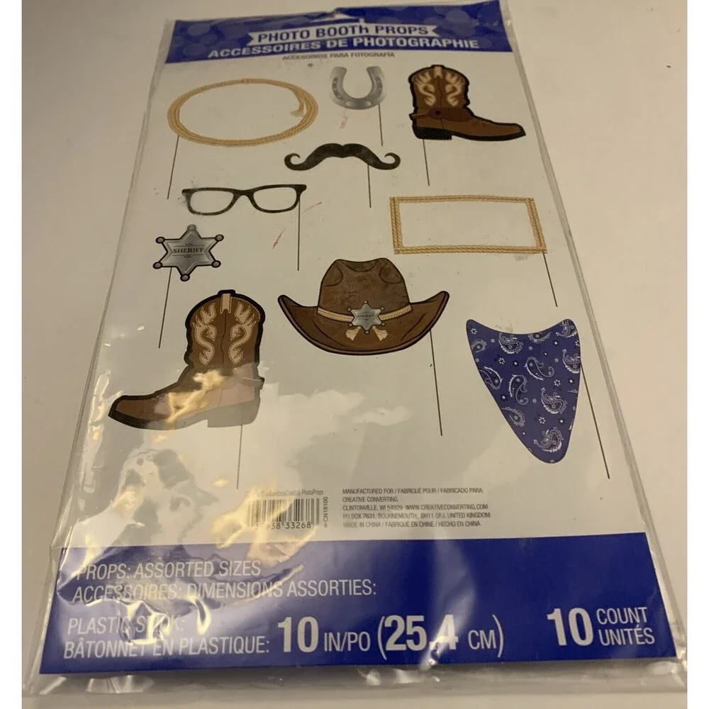 Blue Bandana Cowboy Theme Party Props (10 Piece), Multi Sizes, Multicolor NEW